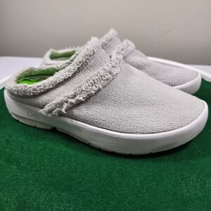 Oofos OOfleece Low Womens Shoes 11 / EU42 Grey Recovery Clogs Mules 02-692021-15